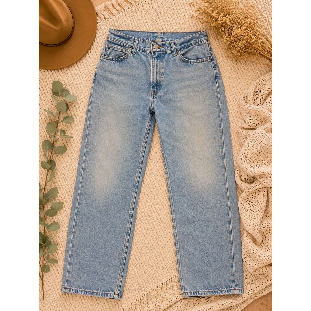 Levi's 505 Straight Fit Jeans Men’s 36x30 Light Wash Denim Classic Red Tab